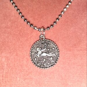VIRGO Zodiac Charm Silver Pendant Choker or Long Necklace Ball Chain Astrology